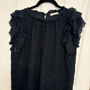 Ulla Johnson Black Ruffle Blouse